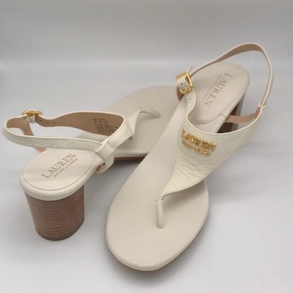Ralph Lauren Wescott cream  tumbled, leather sandals, size 8.5 NWT - Picture 4 of 9